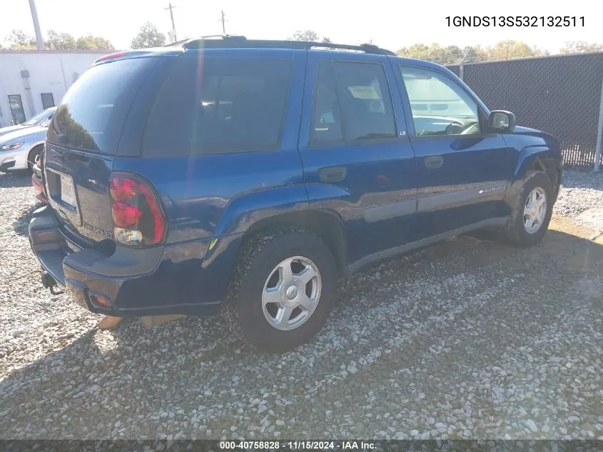 2003 Chevrolet Trailblazer Ls VIN: 1GNDS13S532132511 Lot: 40758828