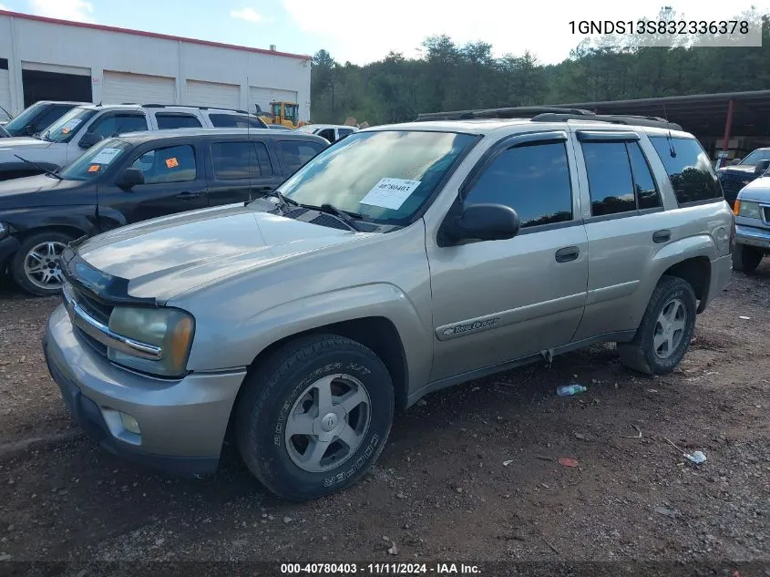 2003 Chevrolet Trailblazer Lt VIN: 1GNDS13S832336378 Lot: 40780403