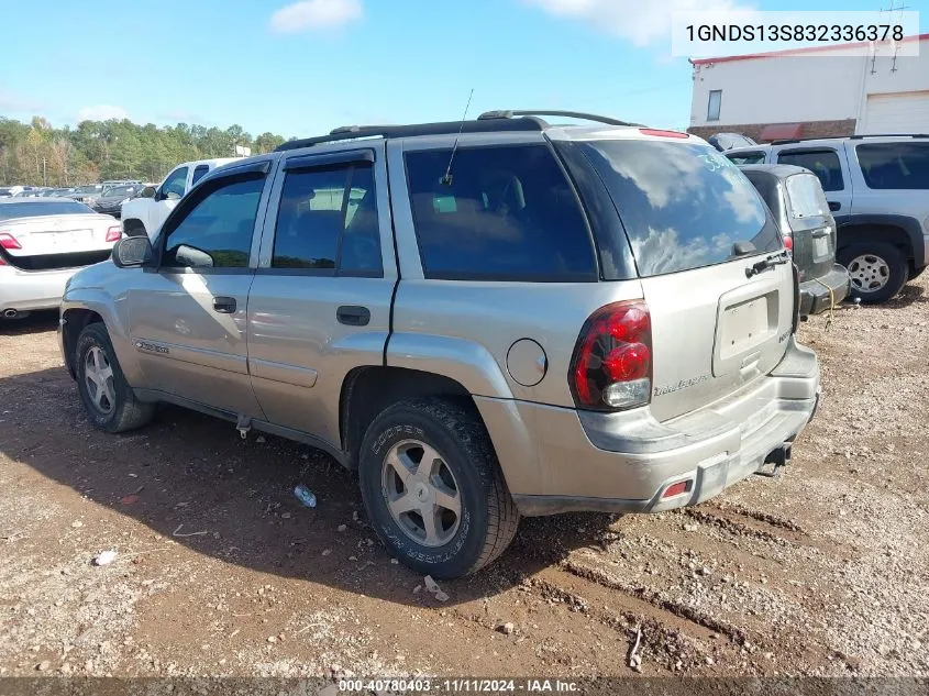 2003 Chevrolet Trailblazer Lt VIN: 1GNDS13S832336378 Lot: 40780403