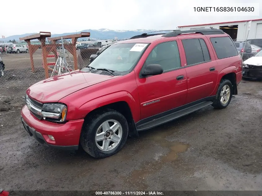 2003 Chevrolet Trailblazer Ext Lt VIN: 1GNET16S836104630 Lot: 40786300