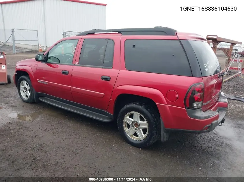 2003 Chevrolet Trailblazer Ext Lt VIN: 1GNET16S836104630 Lot: 40786300