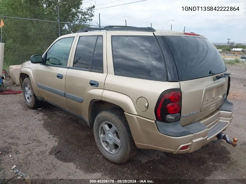 2004 Chevrolet Trailblazer Ls VIN: 1GNDT13S842222864 Lot: 40206178