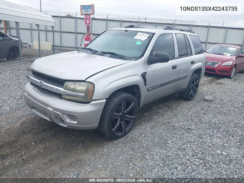 2004 Chevrolet Trailblazer Ls VIN: 1GNDS13SX42243735 Lot: 40249479