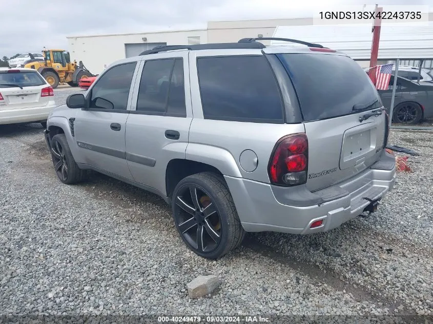 2004 Chevrolet Trailblazer Ls VIN: 1GNDS13SX42243735 Lot: 40249479