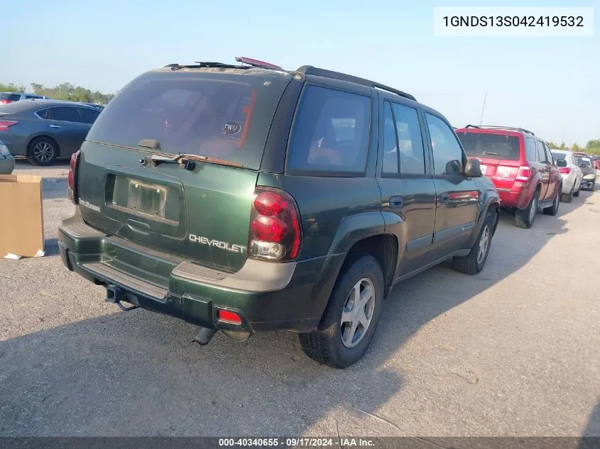 2004 Chevrolet Trailblazer Ls VIN: 1GNDS13S042419532 Lot: 40340655