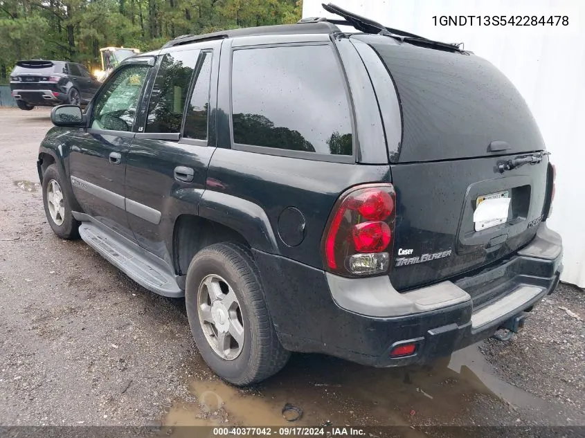 2004 Chevrolet Trailblazer Ls VIN: 1GNDT13S542284478 Lot: 40377042