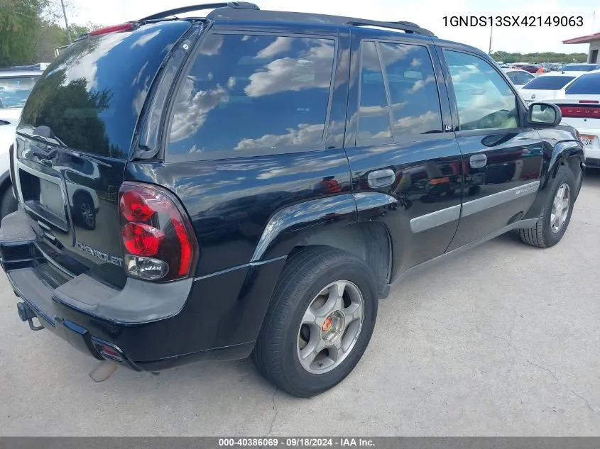 2004 Chevrolet Trailblazer Ls VIN: 1GNDS13SX42149063 Lot: 40386069