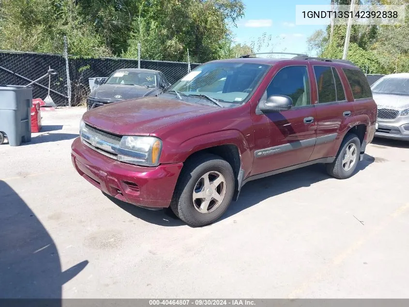 2004 Chevrolet Trailblazer Ls VIN: 1GNDT13S142392838 Lot: 40464807