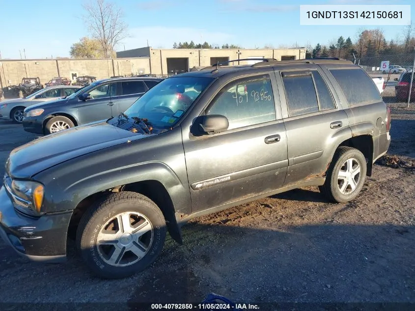 2004 Chevrolet Trailblazer Lt VIN: 1GNDT13S142150681 Lot: 40792850