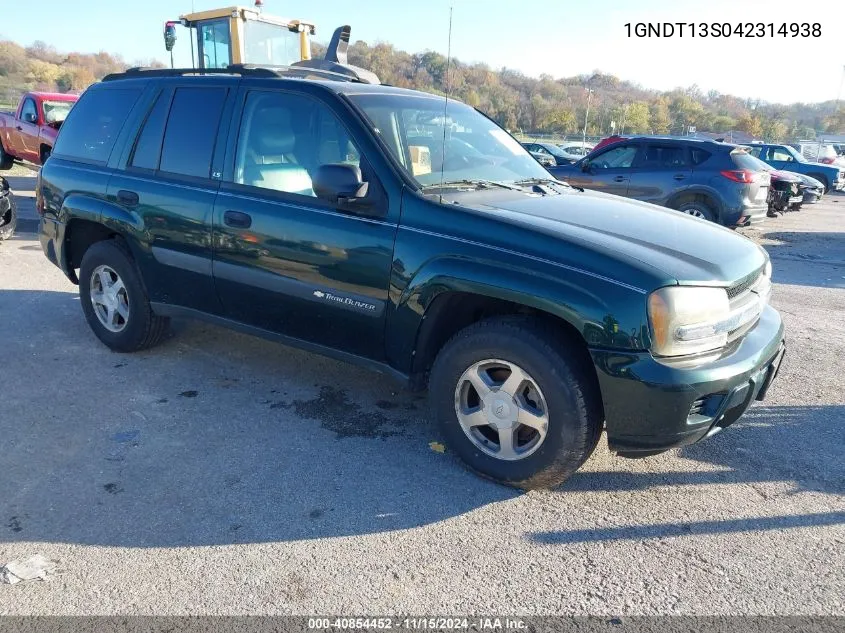 2004 Chevrolet Trailblazer Ls VIN: 1GNDT13S042314938 Lot: 40854452