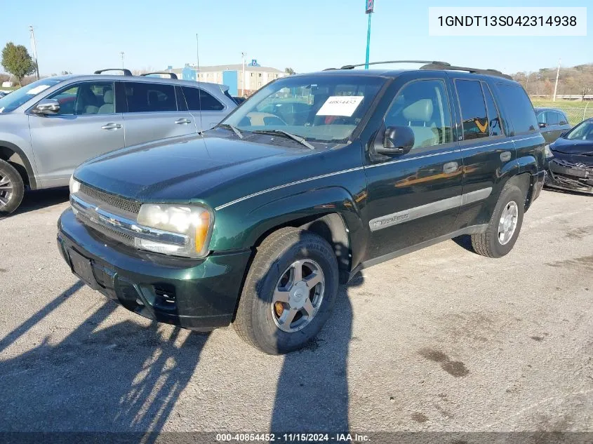 2004 Chevrolet Trailblazer Ls VIN: 1GNDT13S042314938 Lot: 40854452