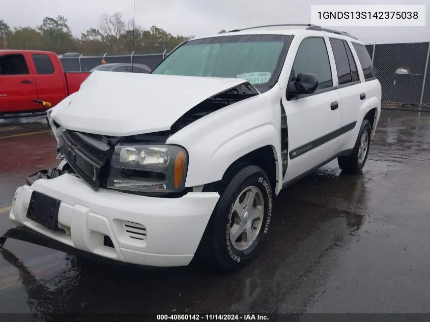 2004 Chevrolet Trailblazer Ls VIN: 1GNDS13S142375038 Lot: 40860142