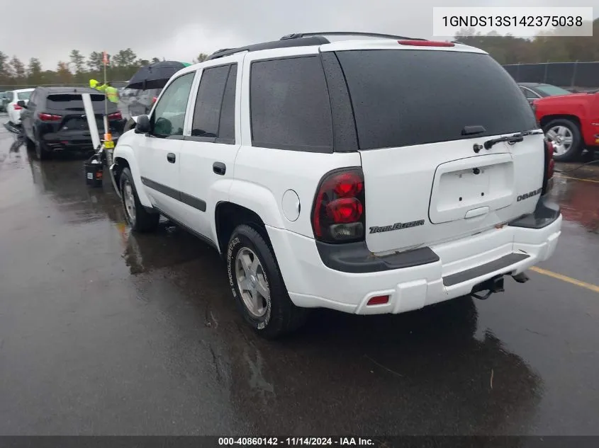 2004 Chevrolet Trailblazer Ls VIN: 1GNDS13S142375038 Lot: 40860142