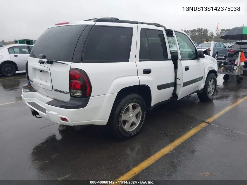 2004 Chevrolet Trailblazer Ls VIN: 1GNDS13S142375038 Lot: 40860142