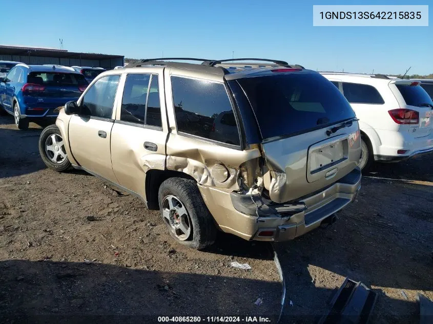 2004 Chevrolet Trailblazer Ls VIN: 1GNDS13S642215835 Lot: 40865280