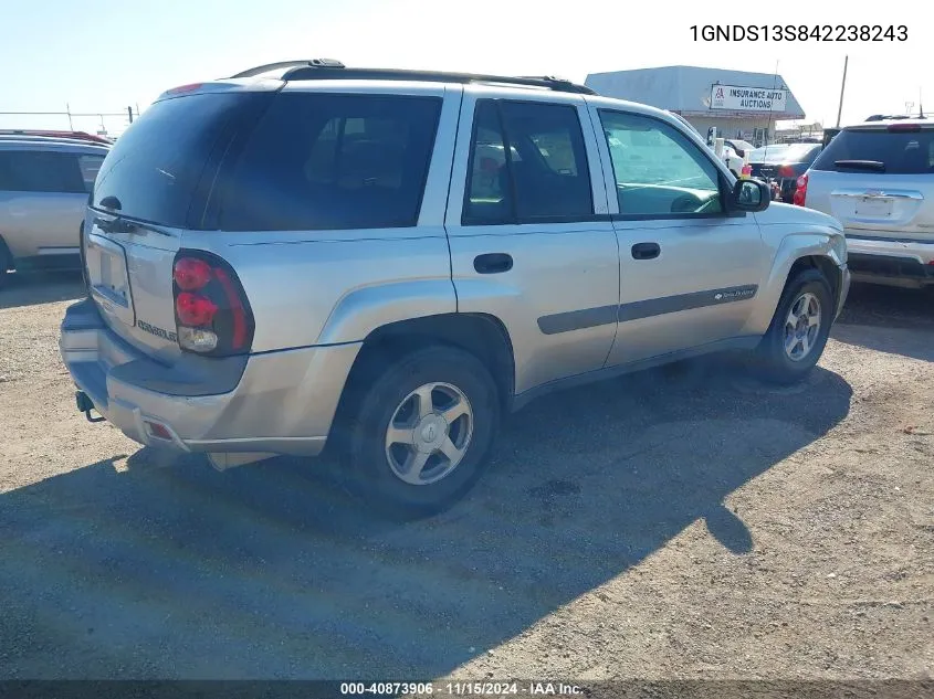 2004 Chevrolet Trailblazer Ls VIN: 1GNDS13S842238243 Lot: 40873906