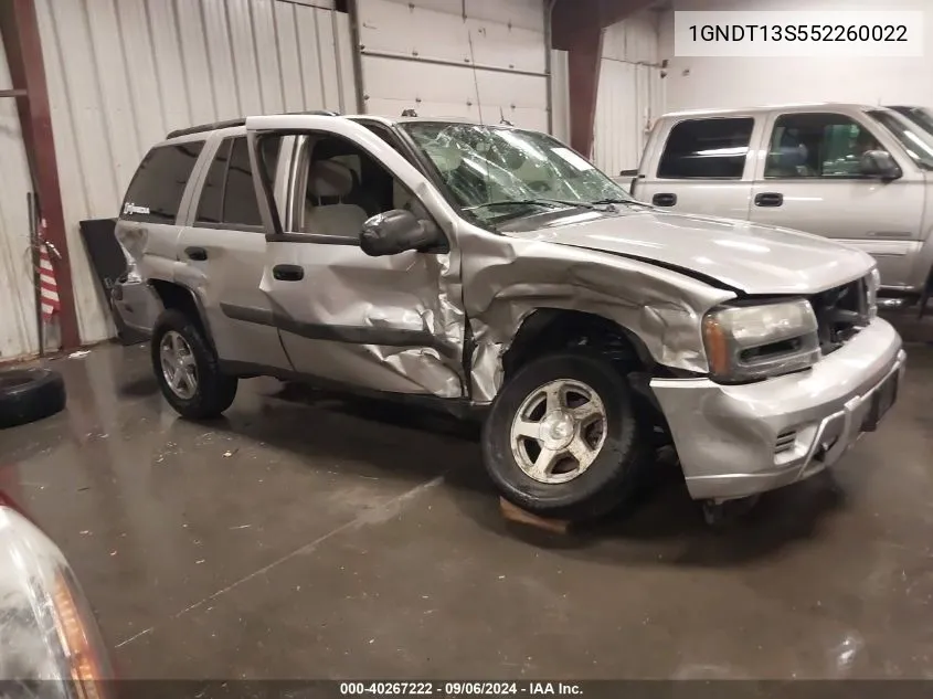 2005 Chevrolet Trailblazer Ls VIN: 1GNDT13S552260022 Lot: 40267222