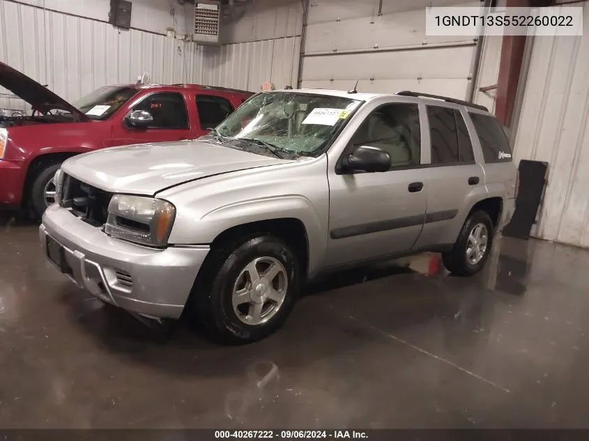 2005 Chevrolet Trailblazer Ls VIN: 1GNDT13S552260022 Lot: 40267222