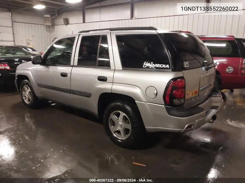 2005 Chevrolet Trailblazer Ls VIN: 1GNDT13S552260022 Lot: 40267222