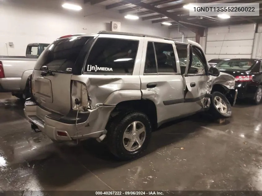 2005 Chevrolet Trailblazer Ls VIN: 1GNDT13S552260022 Lot: 40267222