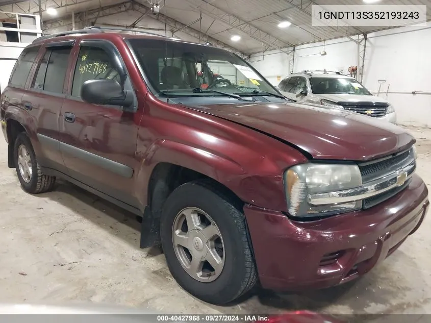 2005 Chevrolet Trailblazer Ls VIN: 1GNDT13S352193243 Lot: 40427968