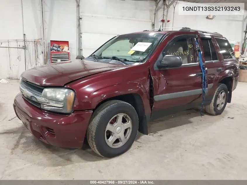 2005 Chevrolet Trailblazer Ls VIN: 1GNDT13S352193243 Lot: 40427968