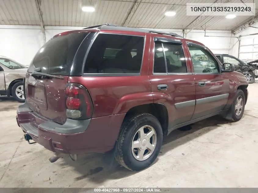 2005 Chevrolet Trailblazer Ls VIN: 1GNDT13S352193243 Lot: 40427968