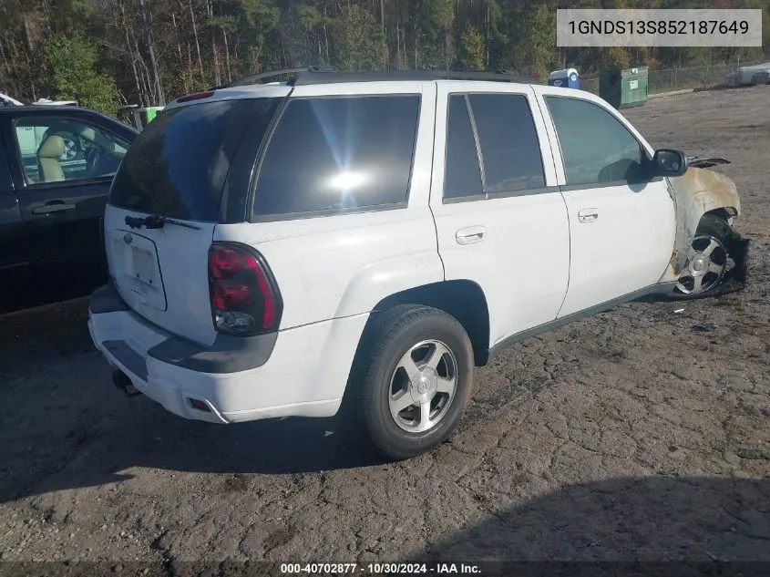 2005 Chevrolet Trailblazer Ls VIN: 1GNDS13S852187649 Lot: 40702877