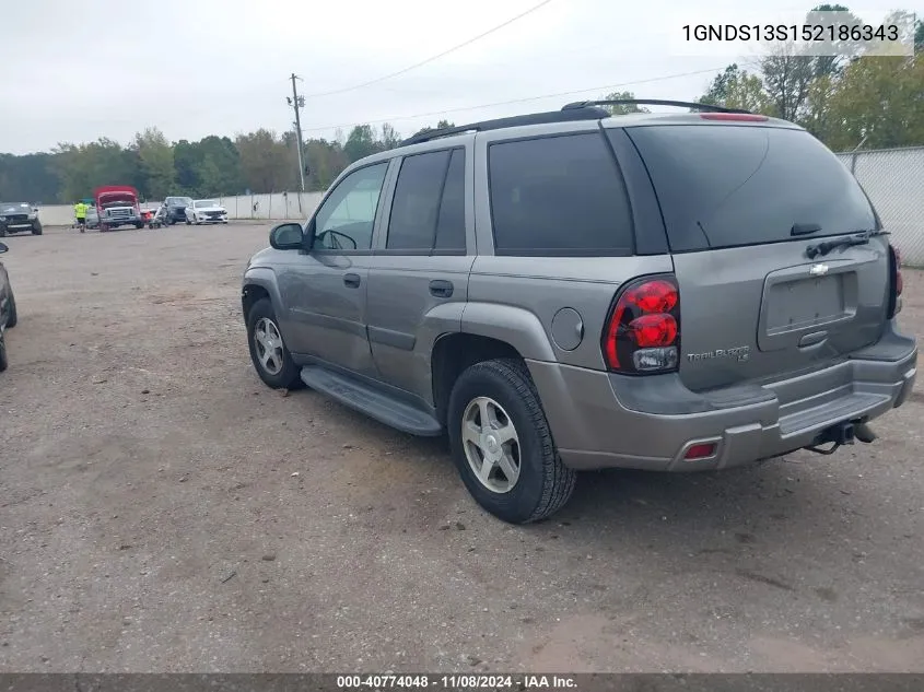 2005 Chevrolet Trailblazer Ls VIN: 1GNDS13S152186343 Lot: 40774048