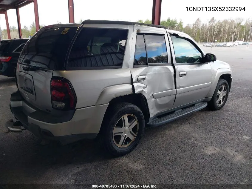 2005 Chevrolet Trailblazer Lt VIN: 1GNDT13SX52332994 Lot: 40785493