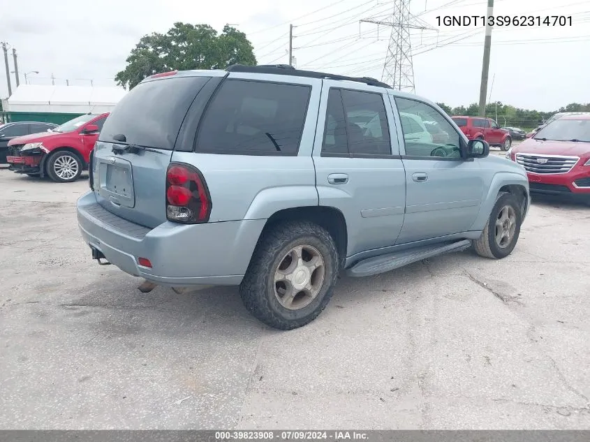 2006 Chevrolet Trailblazer Lt VIN: 1GNDT13S962314701 Lot: 39823908