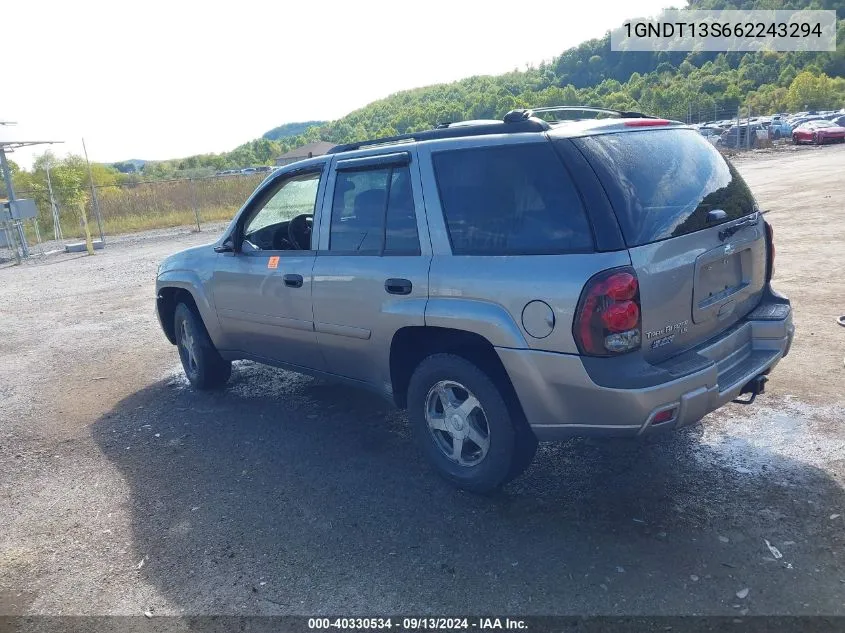 2006 Chevrolet Trailblazer Ls VIN: 1GNDT13S662243294 Lot: 40330534