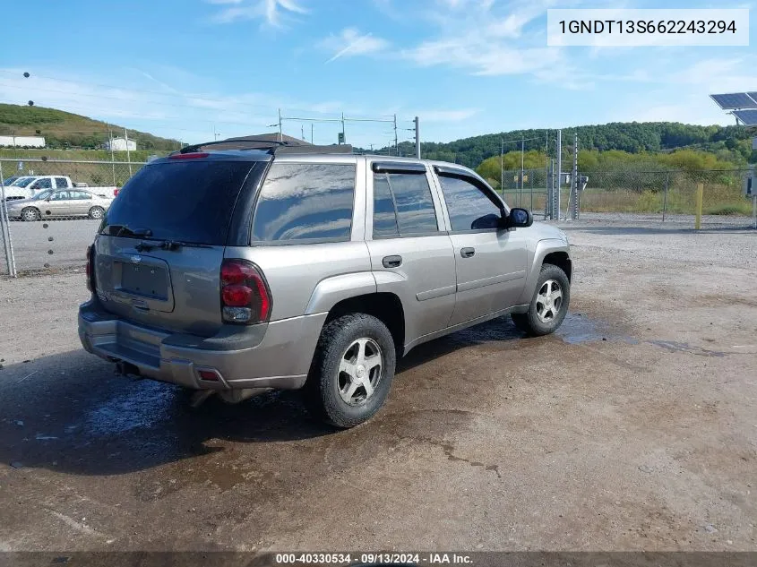 2006 Chevrolet Trailblazer Ls VIN: 1GNDT13S662243294 Lot: 40330534