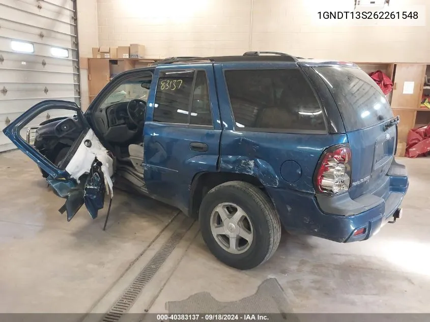 2006 Chevrolet Trailblazer Ls VIN: 1GNDT13S262261548 Lot: 40383137