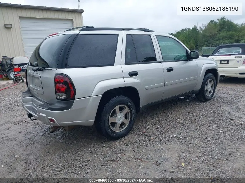 2006 Chevrolet Trailblazer Ls VIN: 1GNDS13S062186190 Lot: 40466350