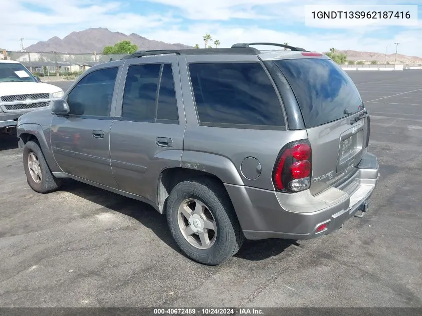 2006 Chevrolet Trailblazer Ls VIN: 1GNDT13S962187416 Lot: 40672489