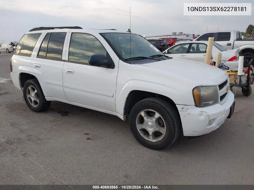 2006 Chevrolet Trailblazer Lt VIN: 1GNDS13SX62278181 Lot: 40693865