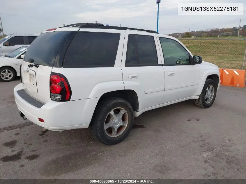 2006 Chevrolet Trailblazer Lt VIN: 1GNDS13SX62278181 Lot: 40693865