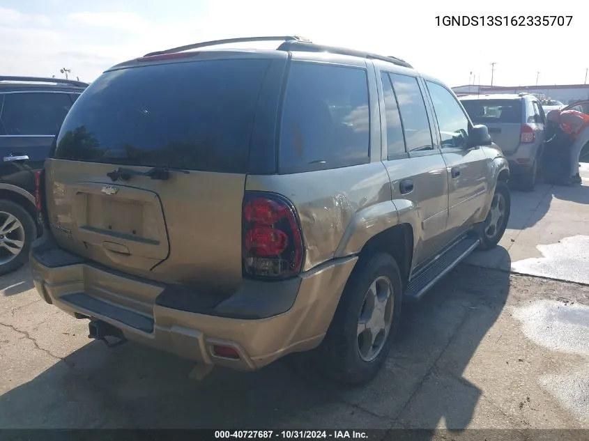 2006 Chevrolet Trailblazer Ls VIN: 1GNDS13S162335707 Lot: 40727687