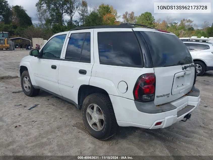 2006 Chevrolet Trailblazer Ls VIN: 1GNDS13S962173728 Lot: 40863631