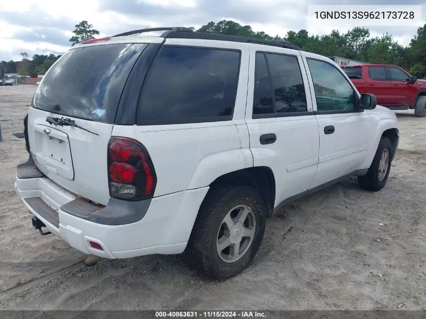 2006 Chevrolet Trailblazer Ls VIN: 1GNDS13S962173728 Lot: 40863631