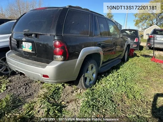 2007 Chevrolet Trailblazer Lt VIN: 1GNDT13S172201181 Lot: 20173299