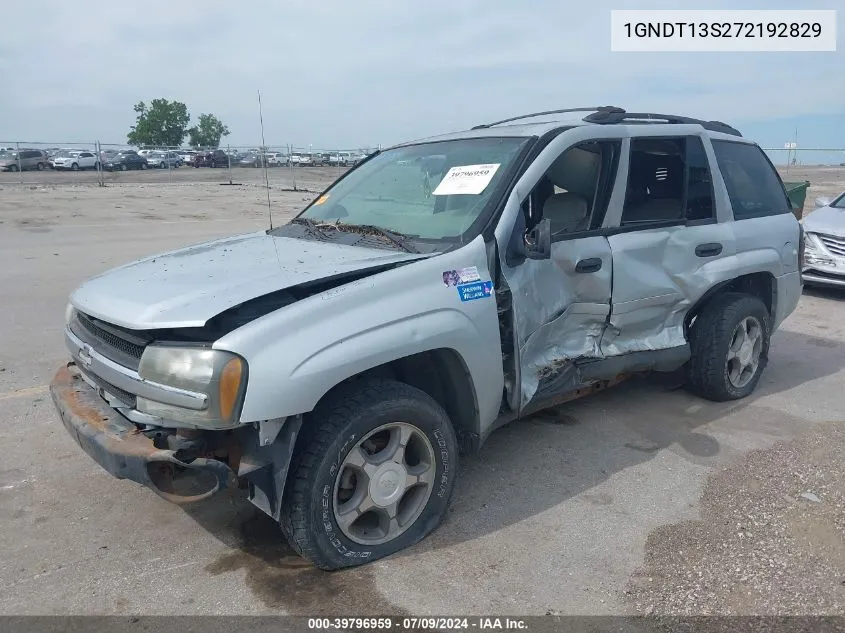 2007 Chevrolet Trailblazer Ls VIN: 1GNDT13S272192829 Lot: 39796959