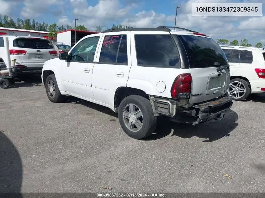 2007 Chevrolet Trailblazer Lt VIN: 1GNDS13S472309345 Lot: 39867252