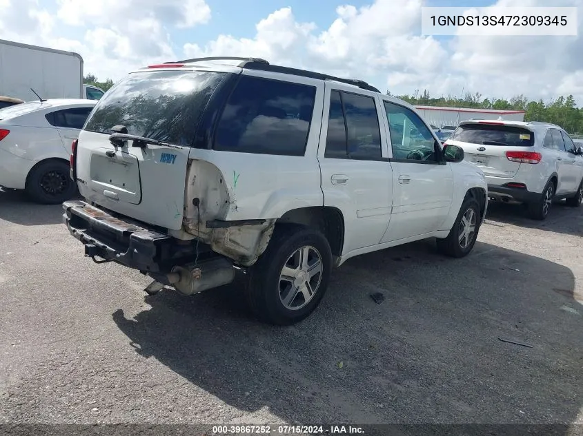 2007 Chevrolet Trailblazer Lt VIN: 1GNDS13S472309345 Lot: 39867252