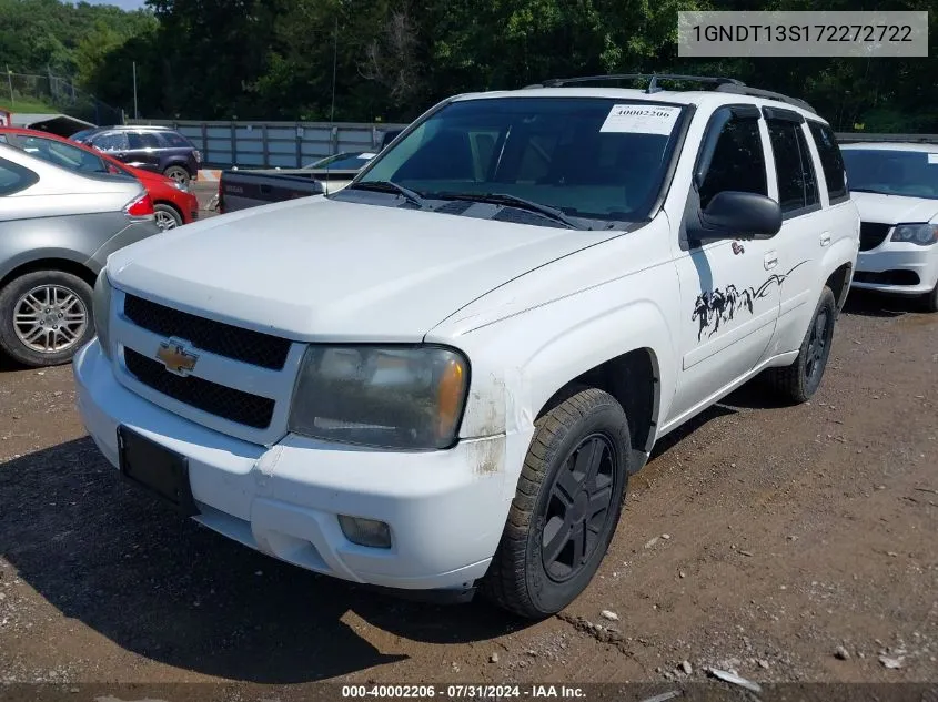 2007 Chevrolet Trailblazer Lt VIN: 1GNDT13S172272722 Lot: 40002206