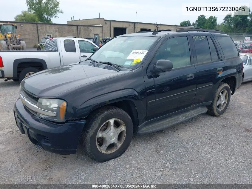 2007 Chevrolet Trailblazer Ls VIN: 1GNDT13S672230045 Lot: 40026340