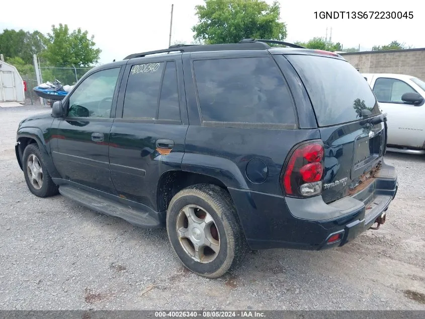 2007 Chevrolet Trailblazer Ls VIN: 1GNDT13S672230045 Lot: 40026340