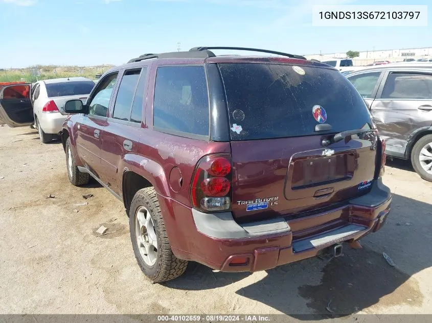 2007 Chevrolet Trailblazer Ls VIN: 1GNDS13S672103797 Lot: 40102659