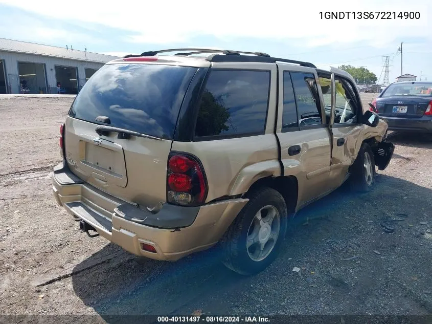 2007 Chevrolet Trailblazer Ls VIN: 1GNDT13S672214900 Lot: 40131497